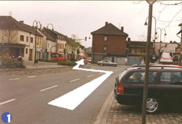 straight on (slightly left)