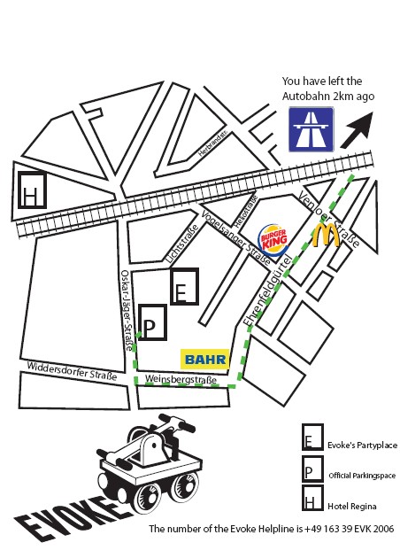 Detailed map of the surroundings of the Evoke location (pdf)